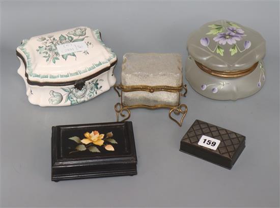 A pietra dura box and four others